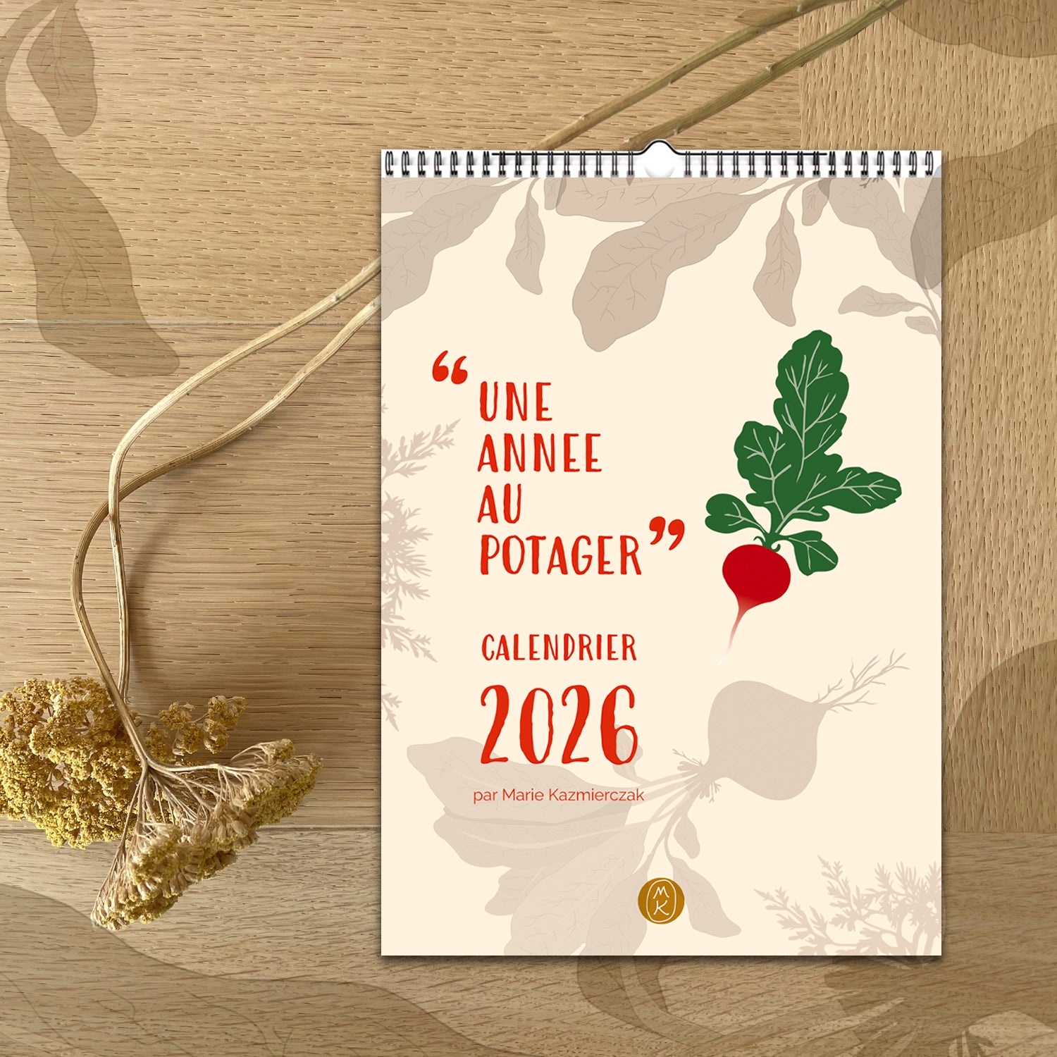 Calendrier mural 2026 "Une année au potager"