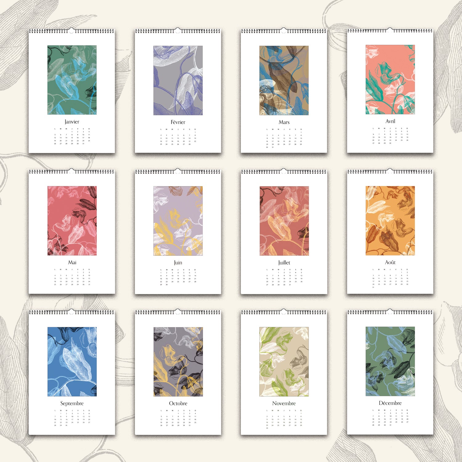 Calendrier mural 2026 " Les Volutes"