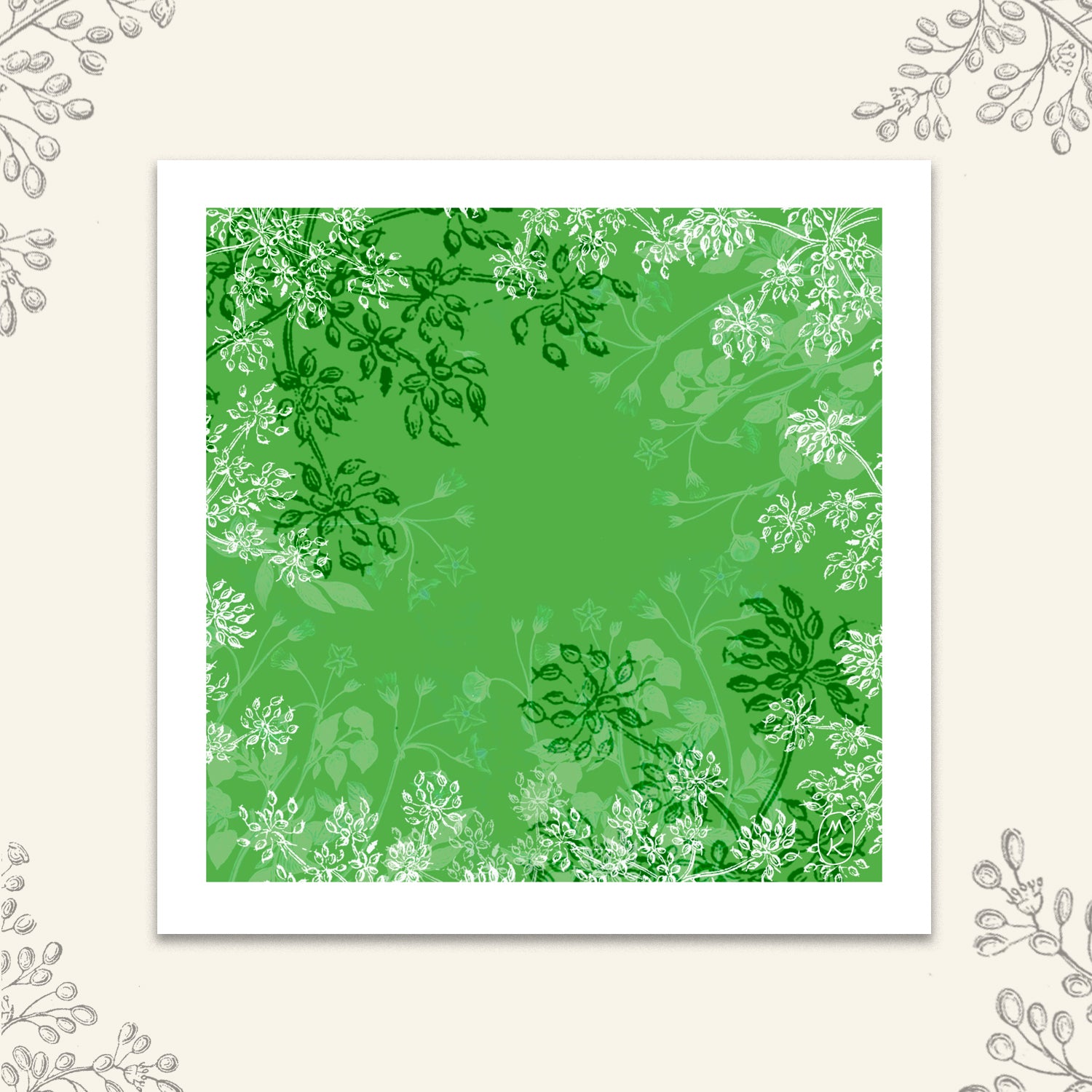 Carte carrée - Vert Printemps !