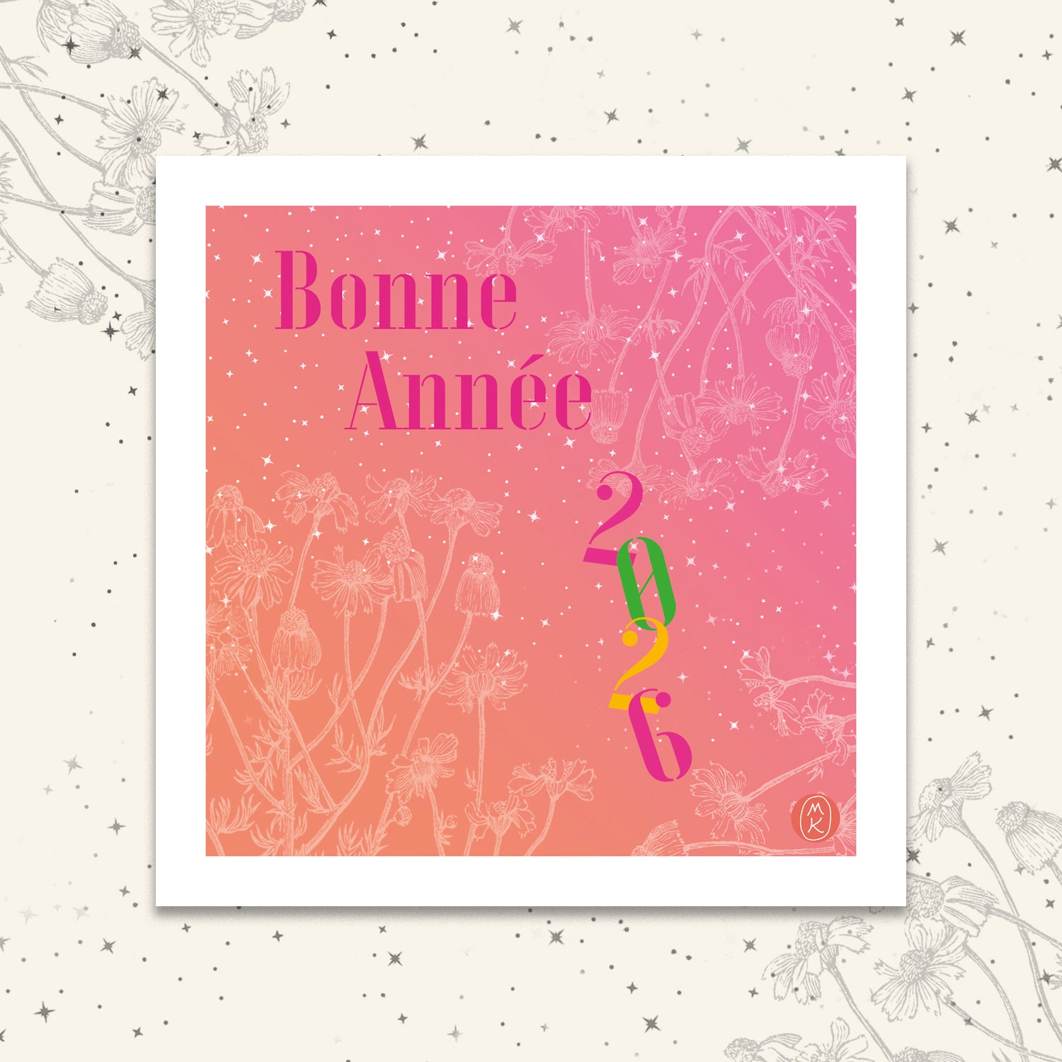 Carte carrée - Bonne Année 2026
