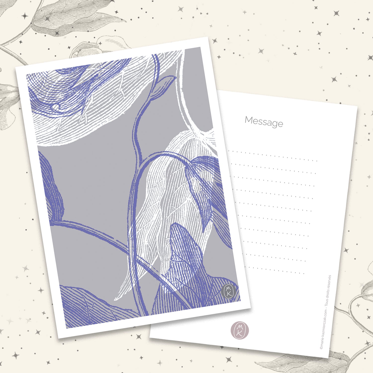 Carte de Vœux A6 _ Volutes Abstraites