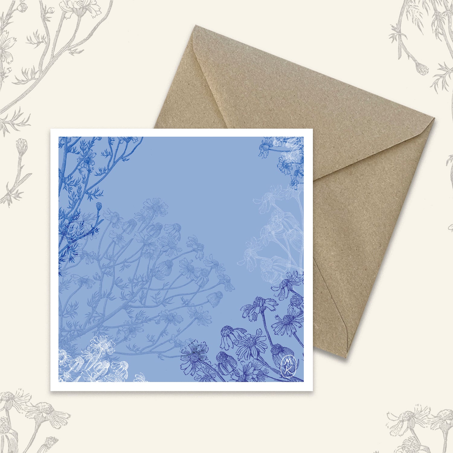 Carte Carrée - Camomille bleue