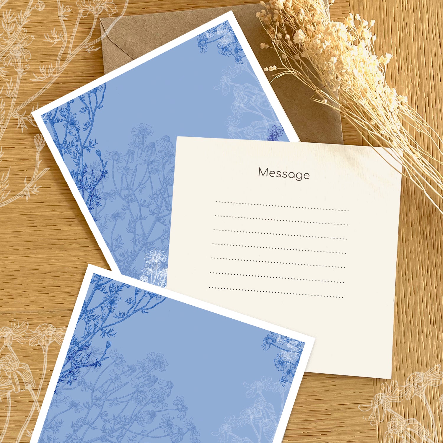 Carte Carrée - Camomille bleue