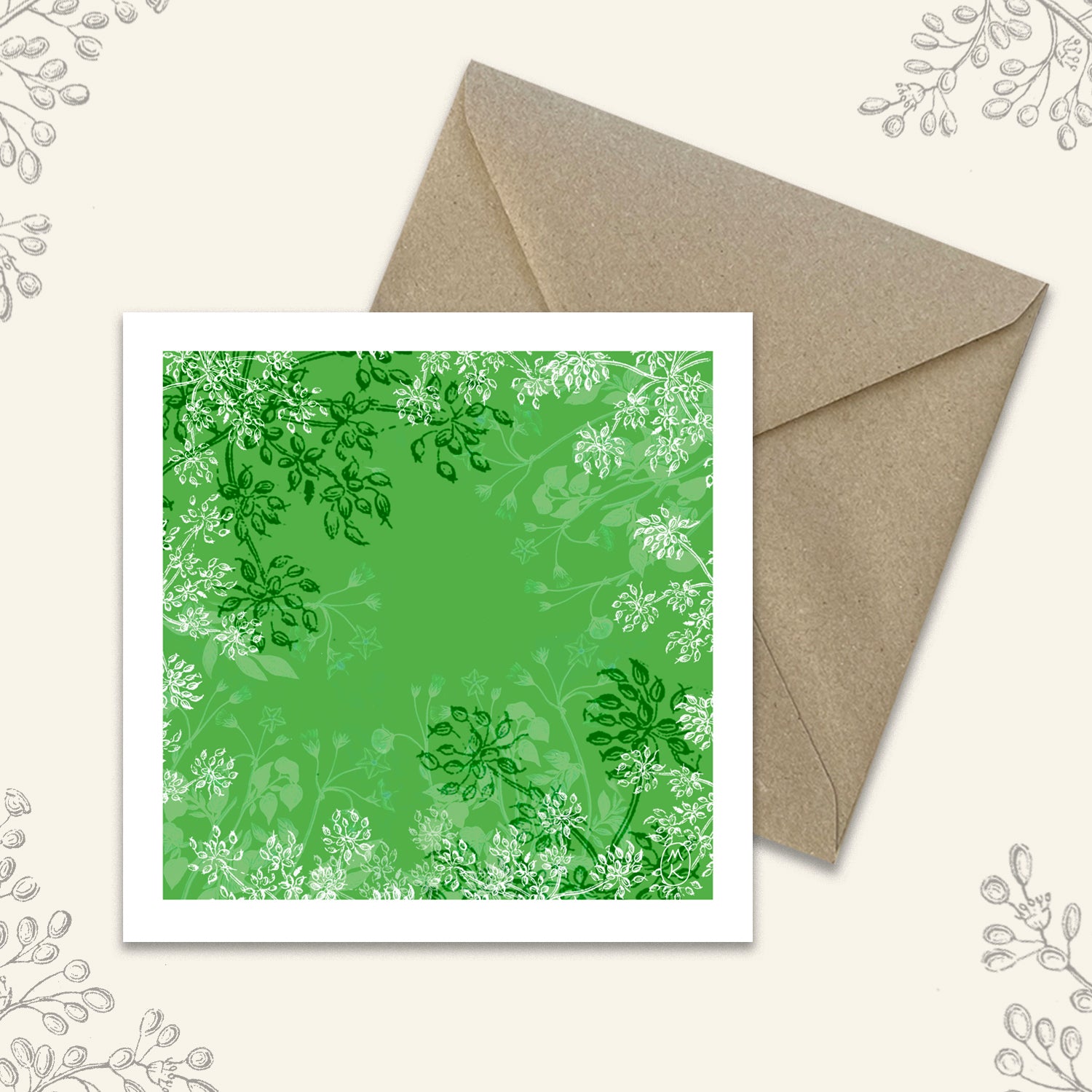 Carte carrée - Vert Printemps !