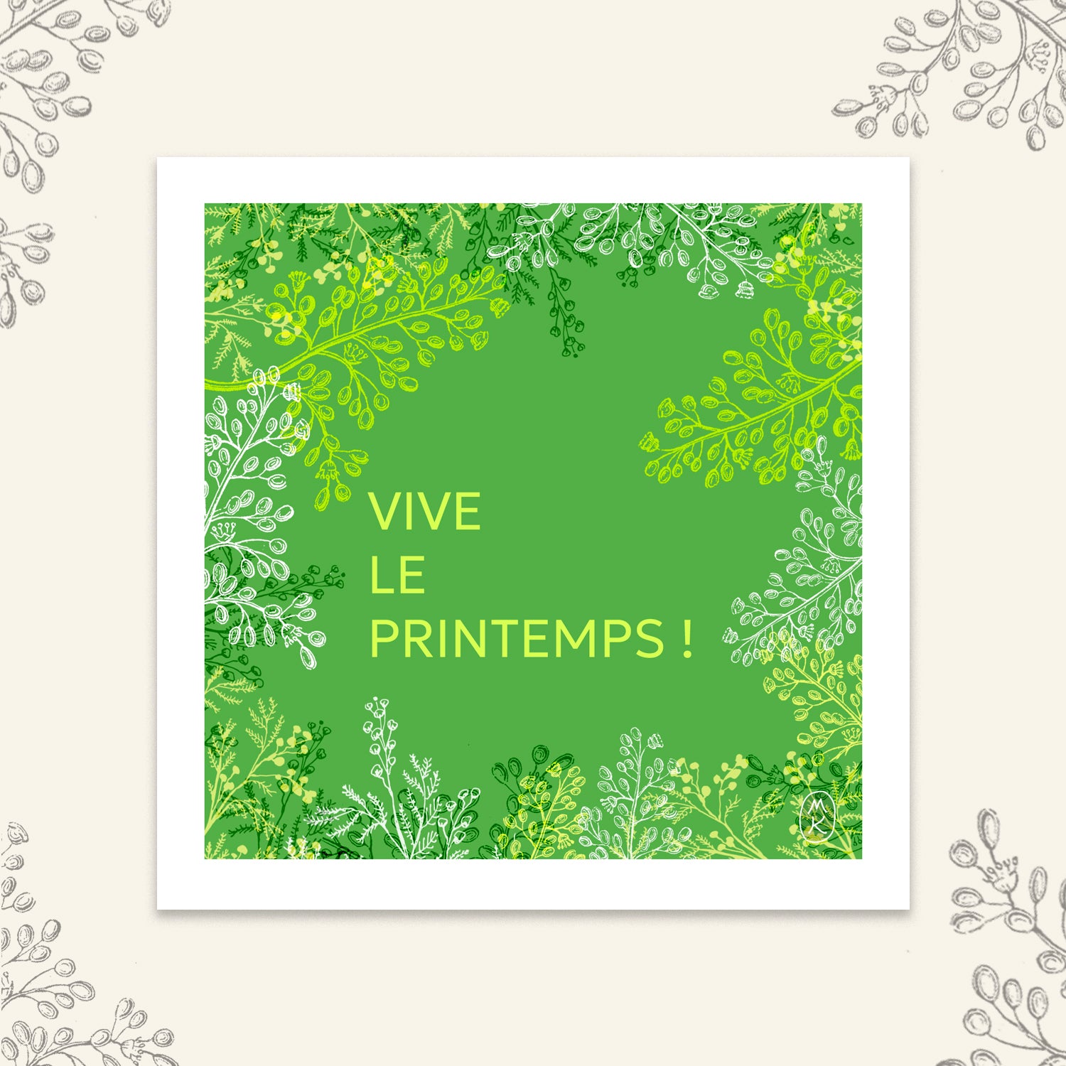 Carte carrée - Vive le Printemps !