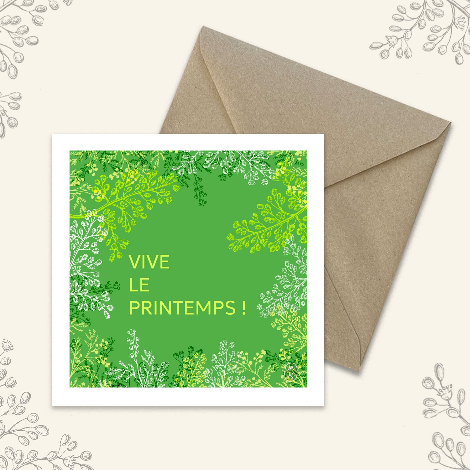 Carte carrée - Vive le Printemps !