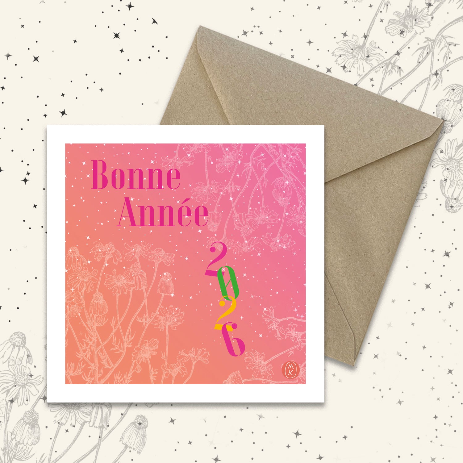 Carte carrée - Bonne Année 2026