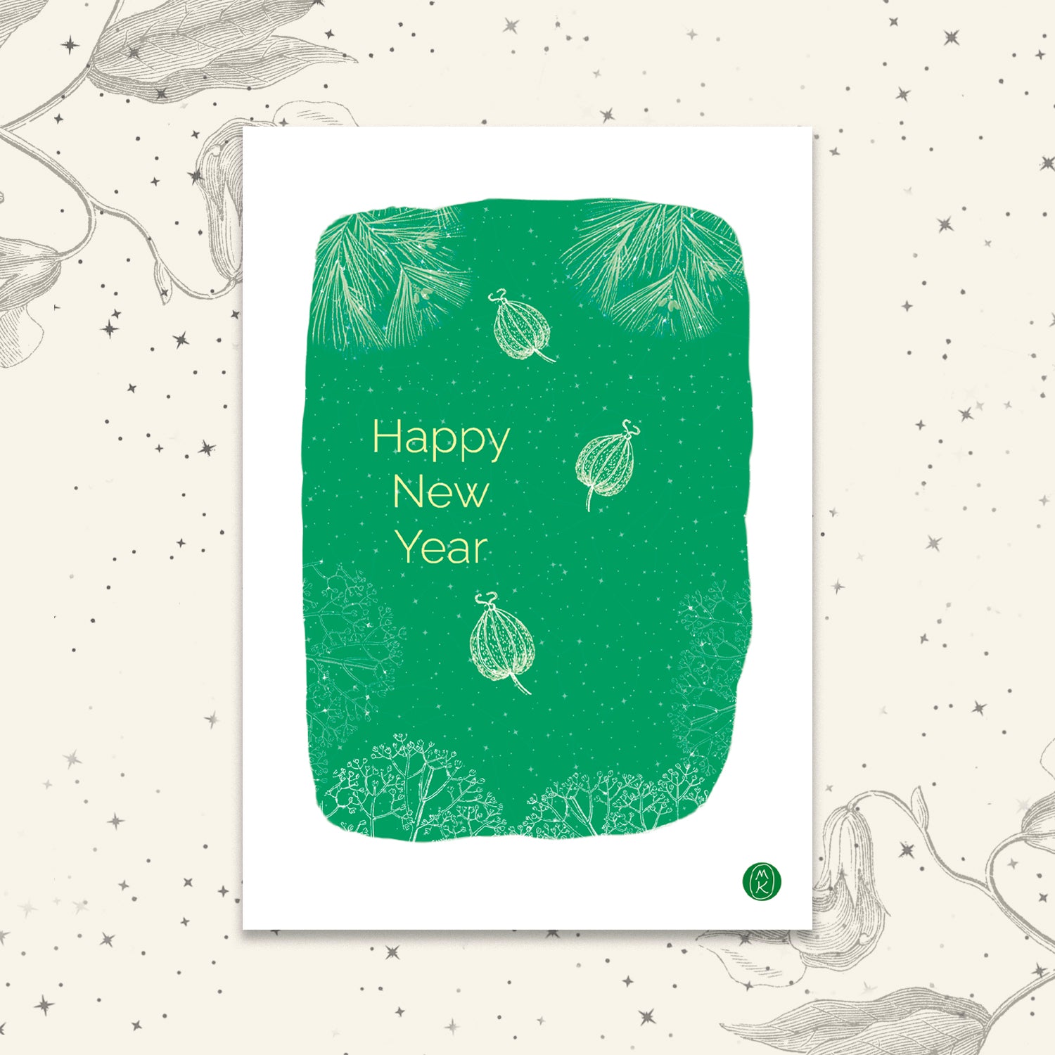 Carte de Vœux A6 _ Rêverie en vert