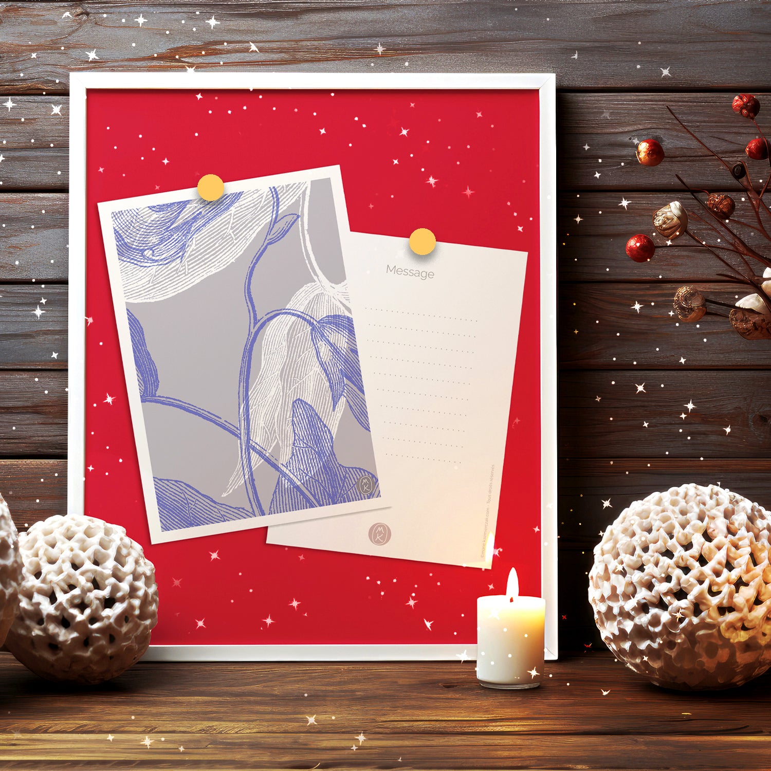 Carte de Vœux A6 _ Volutes Abstraites