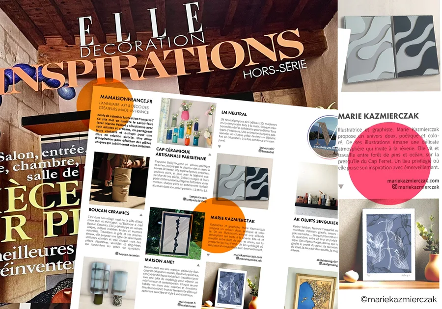 Le travail de Marie Kazmierczak dans Elle Décoration