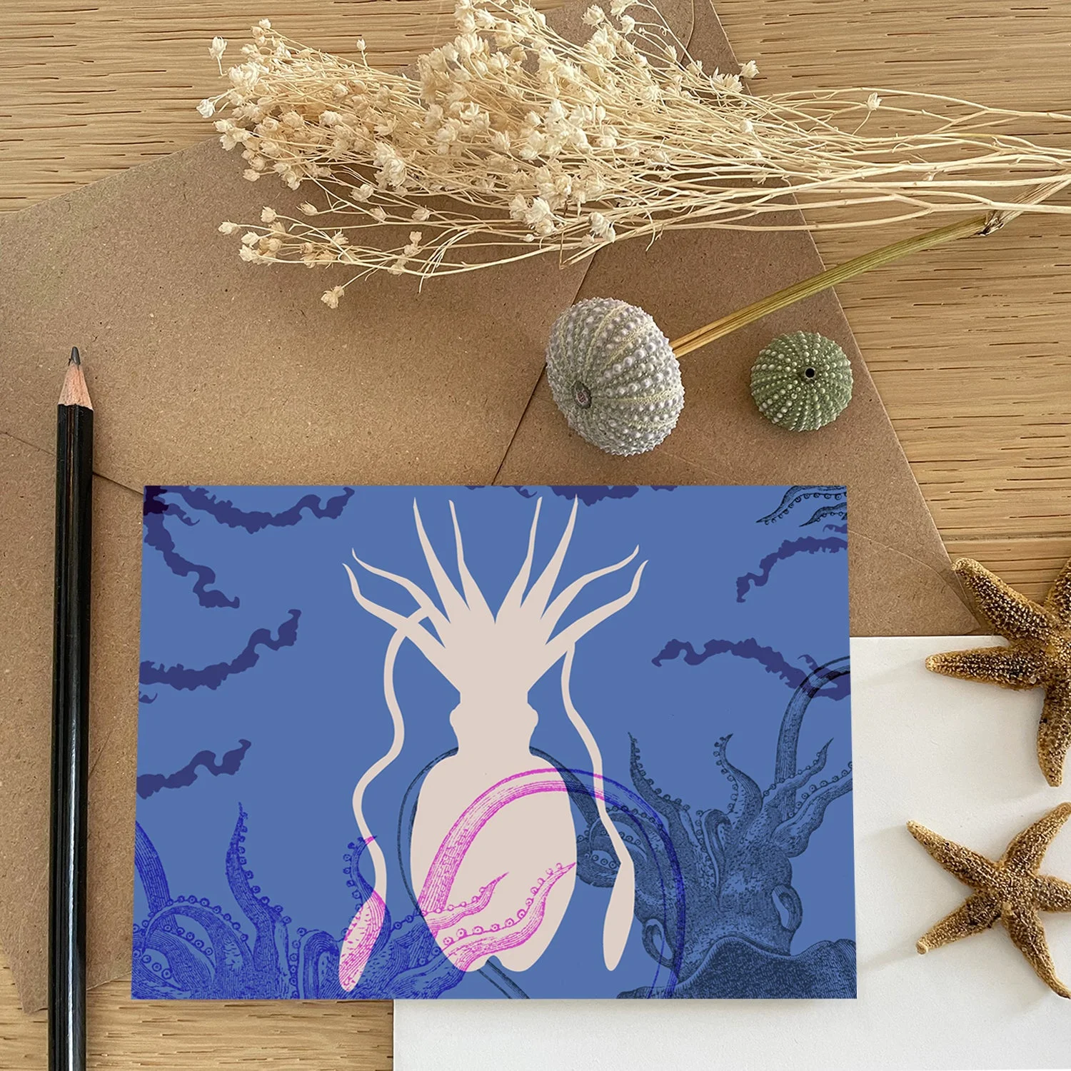 Carte A6 - Poulpe blanc — vue 3