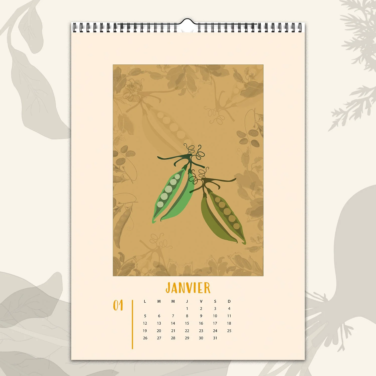 Calendrier mural 2026 "Une année au potager" — vue 2