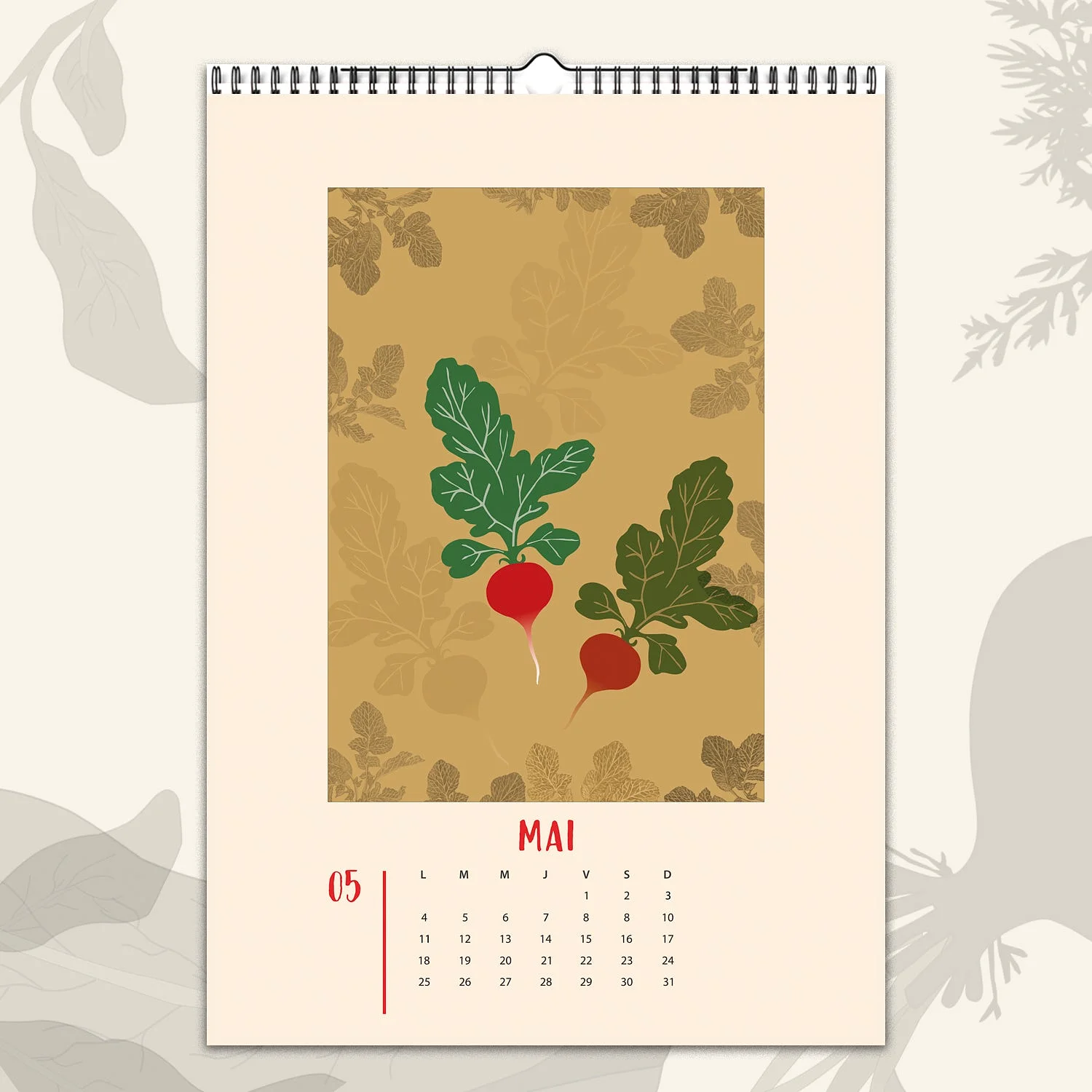 Calendrier mural 2026 "Une année au potager" — vue 3