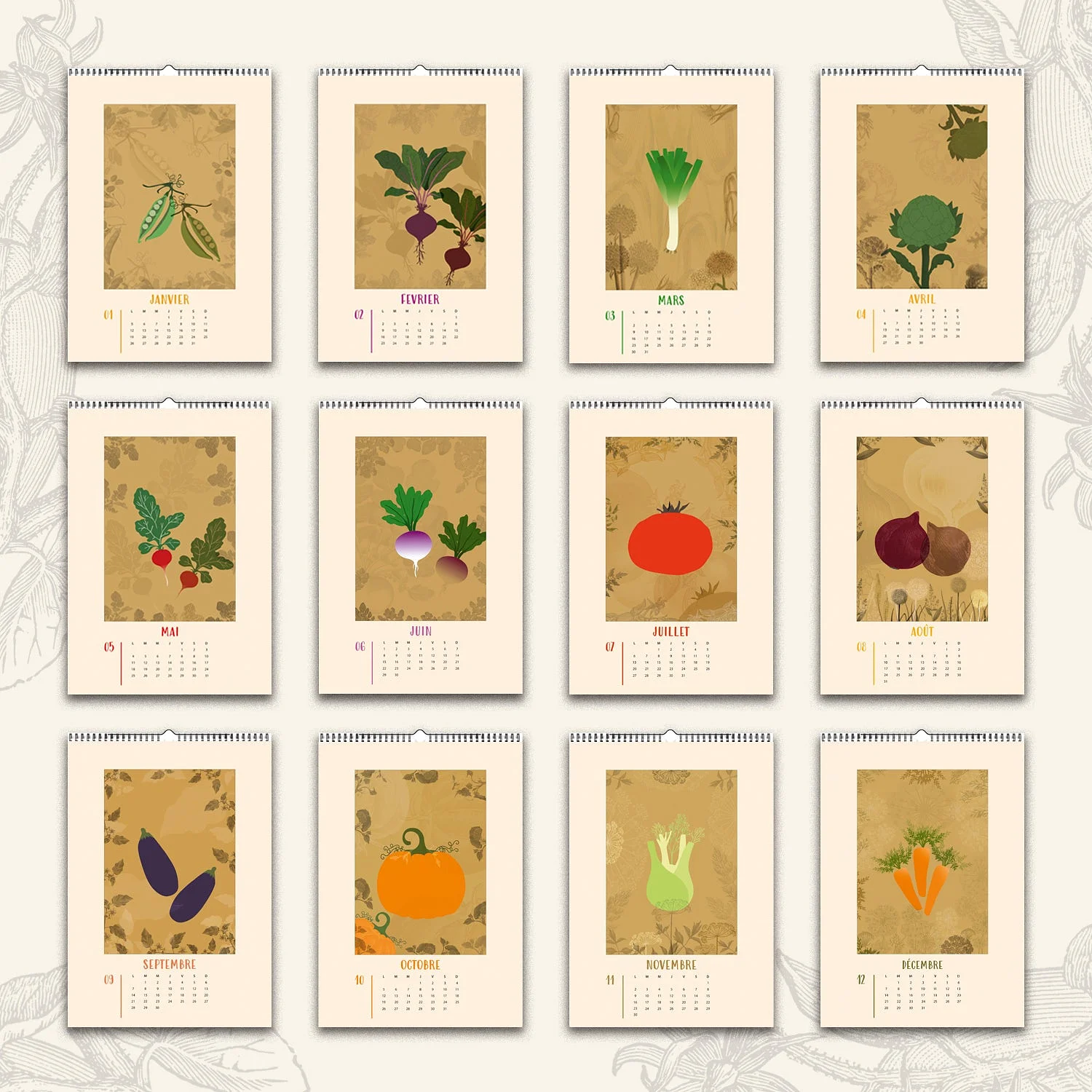Calendrier mural 2026 "Une année au potager" — vue 4