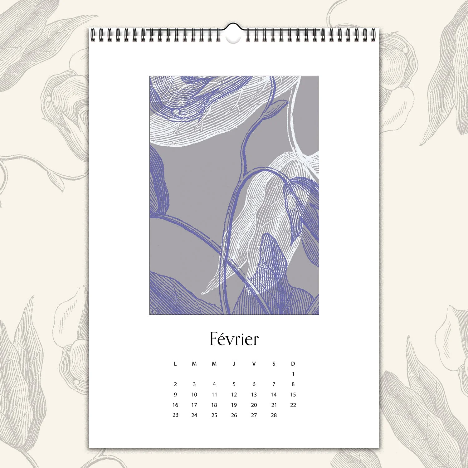 Calendrier mural 2026 " Les Volutes" — vue 3