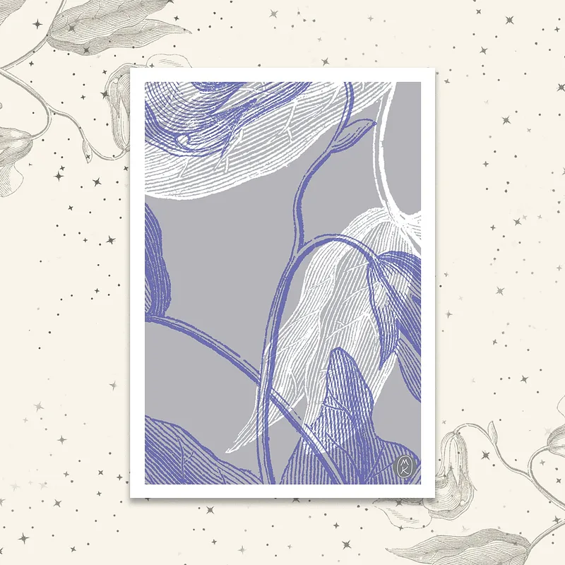 Carte de Vœux A6 — Volutes Abstraites, 