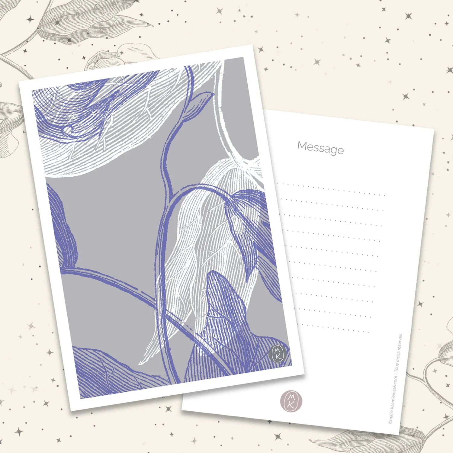 Carte de Vœux A6 — Volutes Abstraites — vue 2
