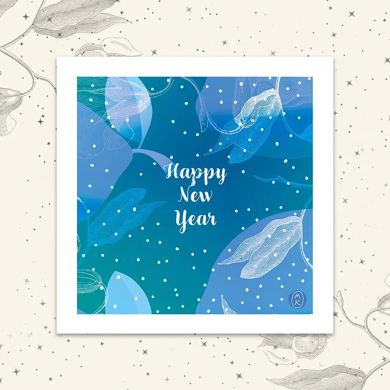Carte carrée - Happy New Year !, 