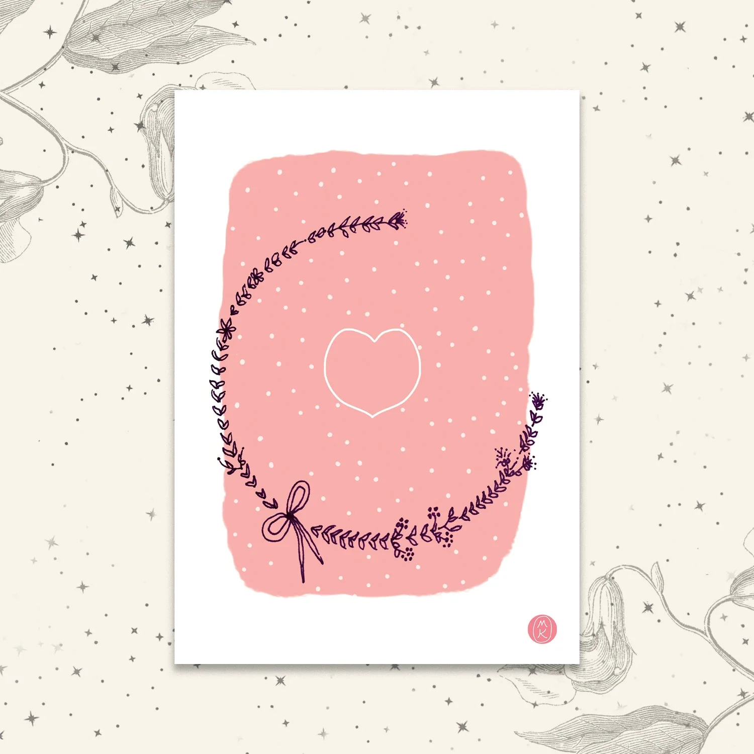 Carte de Vœux A6 — Cœur