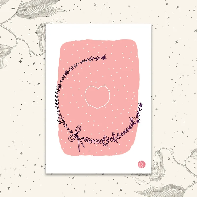 Carte de Vœux A6 — Cœur, 